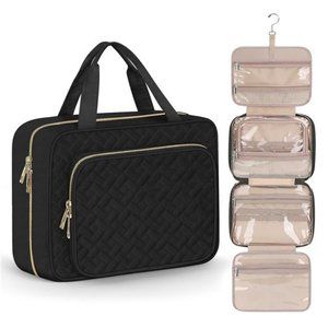 NEW Toiletry Bag for Women, Large Cosmetic Travel Hanging Bag for Bathroom Black
